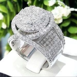 Beautiful crystal ring sterling silver